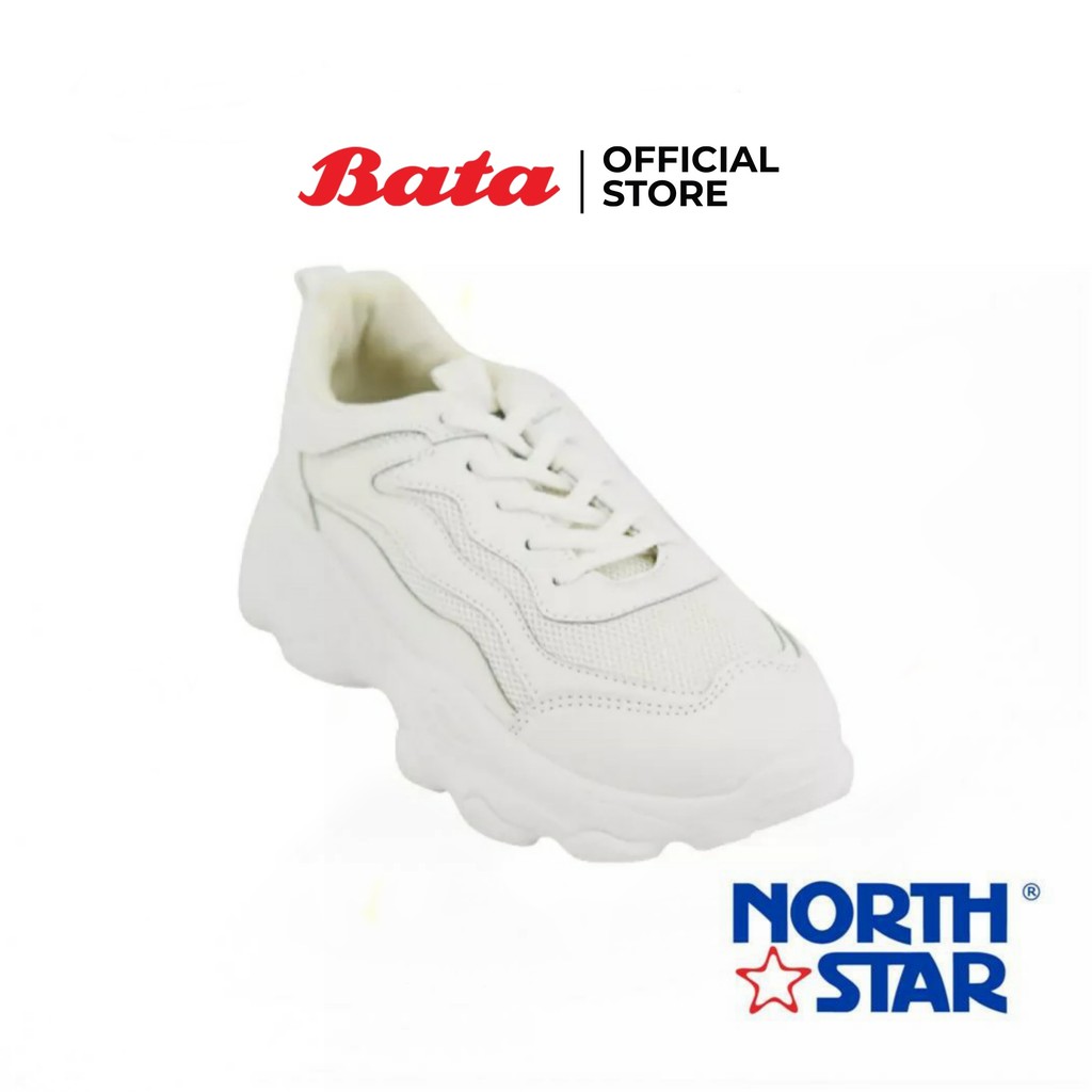 Bata NORTHSTAR-LADIES รองเท้าผ้าใบแฟชั่น Athleisure แบบเชือก สีขาว รหัส 5391875