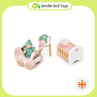 Tender Leaf Toys ของเล่นไม้ บ้านตุ๊กตา เฟอร์นิเจอร์เนอร์สเซอรี่ Dolls House Nursery Set