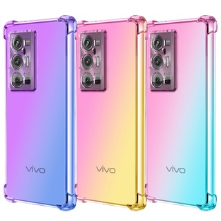 เคสโทรศัพท์มือถือ ซิลิโคนนิ่ม Tpu ใส กันกระแทก ไล่โทนสี สําหรับ Vivo X80 Pro Plus 5G X Note X70 X60 X50 X30 X27 X21S