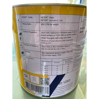 สีโป๊ว โพลีเอสเตอร์มิสเตอร์ปีเตอร์ Mr. Peter Polyester 2K Putty ขนาด 4 กก. สีโป๊วรถยนต์ โป๊วเหลือง