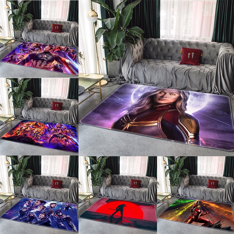Spot Hot Sale Marvel Captain Marvel Iron Man Avengers Floor Mat Living Room Bedroom Coffee Table