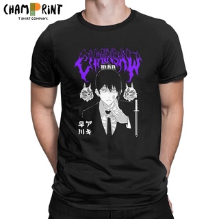 เสื้อยืดคอกลม แขนสั้น ผ้าฝ้าย 100% พิมพ์ลายอนิเมะ Chainsaw Man แฟชั่นฤดูร้อน สไตล์สร้างสรรค์ สําหรับผู้ชายS-5XL