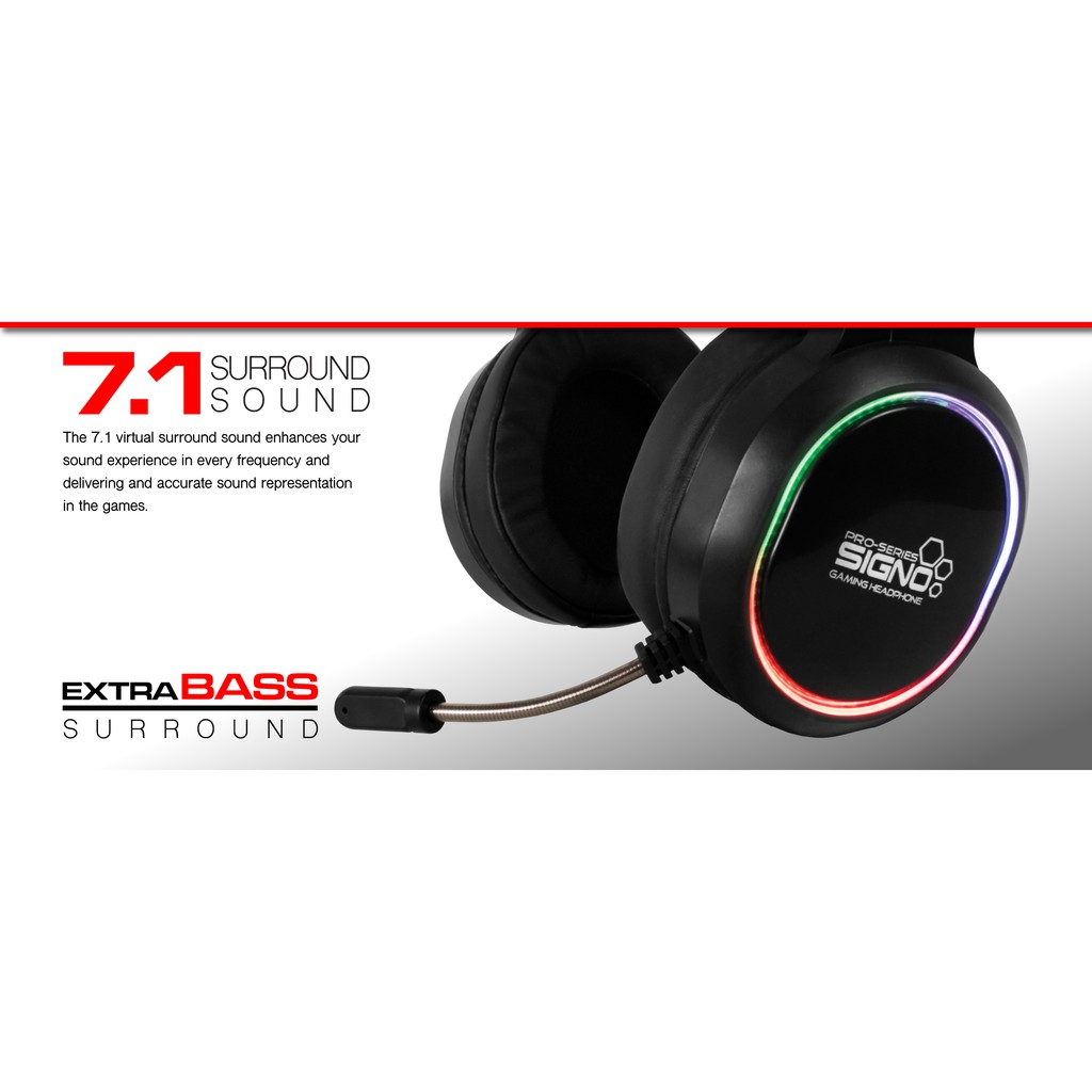 หูฟังเกมมิ่ง SIGNO MIXXER HP-829 Gaming Headset 7.1 Surround Sound RGB รับประกันศูนย์1ปี