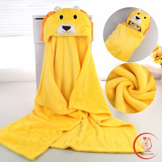 เสื้อคลุมอาบน้ํา  ผ้าขนหนูห่อตัวลายการ์ตูน 70x100 cm  Baby cartoon cloak