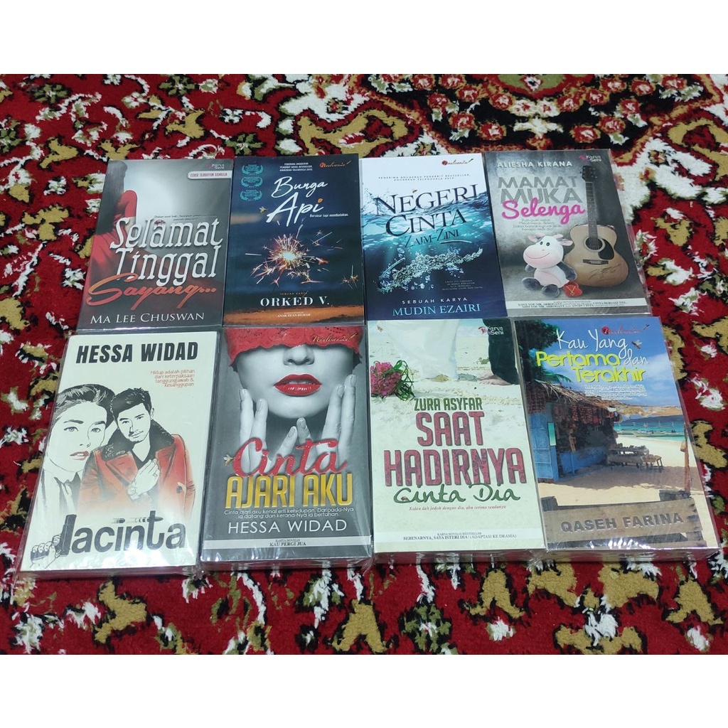 Preloved MALAY NOVEL: ART WORK NOVEL (SLEEPING FACE, ENJOY LOVE, LOVE YOU WILL, WHAT IS LOVE HIM)