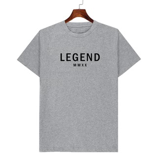 เสื้อยืดคอกลมสีเทาท๊อป LEGEND MMXX  มีเก็บปลายทาง