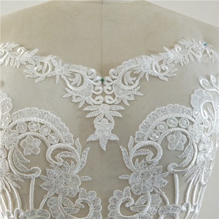 [Collar Embroidery] แผ่นแพทช์ ปักเลื่อม ลูกไม้ ลายดอกไม้ เซ็กซี่ DIY สําหรับตกแต่งชุดแต่งงาน