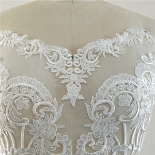 [Collar Embroidery] แผ่นแพทช์ ปักเลื่อม ลูกไม้ ลายดอกไม้ เซ็กซี่ DIY สําหรับตกแต่งชุดแต่งงาน