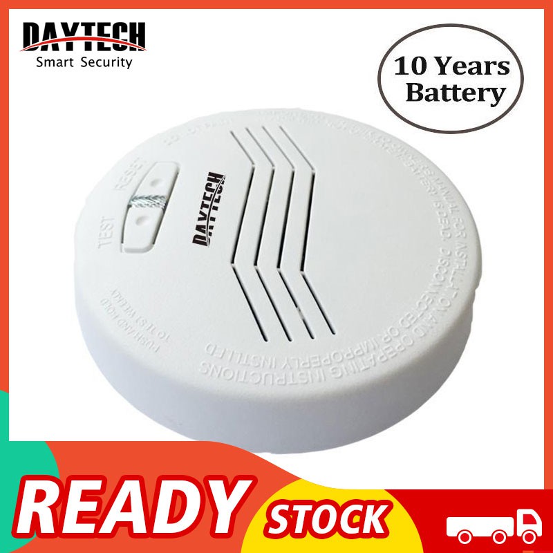 Daytech Smoke Detector อายุการใช้งานแบตเตอรี่ 10 ปี Fire Alarm สามารถเชื่อมต่อ Alarm System