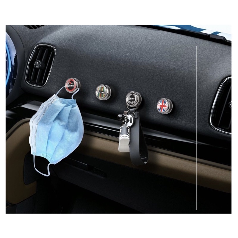 ตะขอเกี่ยวอเนกประสงค์ Mini cooper ห้อยสายชาร์จ,แมส ติดได้ทุกรุ่น มีสติกเกอร์3Mด้านหลัง