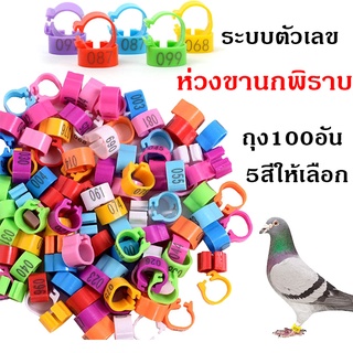 100ชิ้น/ตัวเลข001-100 ห่วงขานกเขา ห่วงขานกพิราบ ห่วงขานกเขาใหญ่ 8มม ห่วงขานก แหวนขานก ระบุตัวเลข ทำเครื่องหมายนก