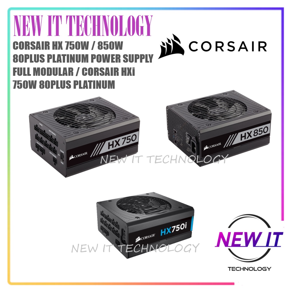 CORSAIR HX & HXi 80 Plus Platinum PC Desktop ATX3.1 PCIE 5.1 แหล่งจ่ายไฟ PSU ( 750w / 850w / 1000w /
