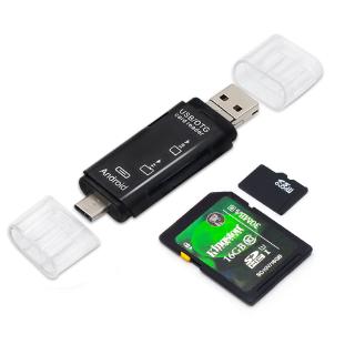 Type C &amp; Micro Usb &amp; Usb 3 In 1 Otg การ์ดรีดเดอร์ Usb 2 . 0 Otg Tf / Sd Android 2สี