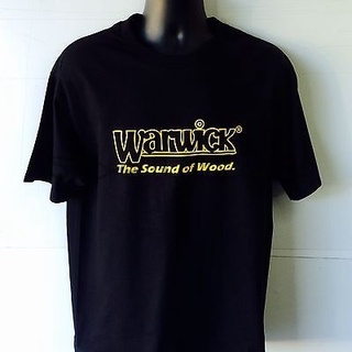 เสื้อยืดแขนสั้น ผ้าฝ้าย พิมพ์ลายโลโก้ Warwick B Guitar สีดํา แฟชั่นฤดูร้อน สําหรับผู้ชายสามารถปรับแต่งได้