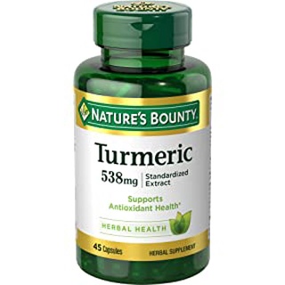 ขมิ้นชันสกัด Natures Bounty, T Turmeric &amp; Curcumin, Extract, 538 mg, 45 Capsules