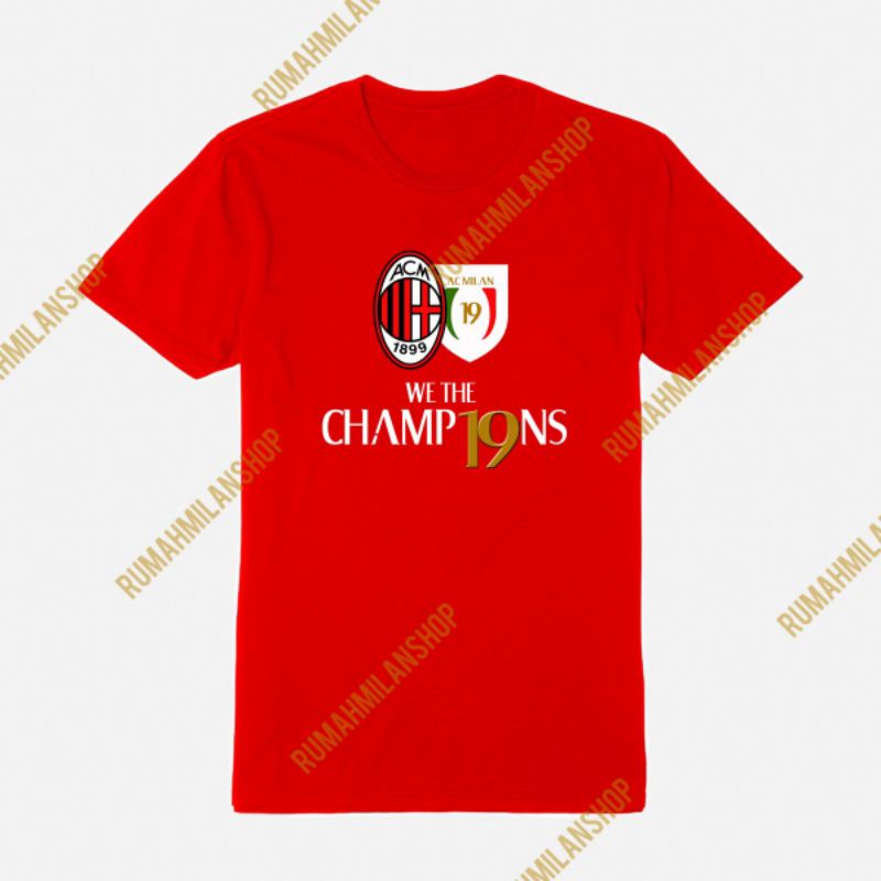 เสื้อยืด MERAH Ac Milan Scudetto Champions - สีแดง