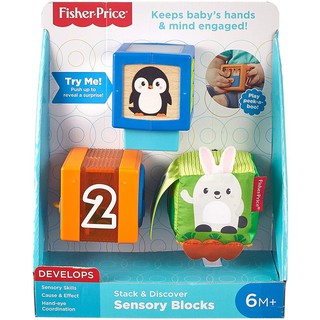 Fisher-Price GJW13 Stack &amp; Discover Sensory Blocks ของเล่นเด็ก บล๊อค ของเล่นเสริมพัฒนาการเด็ก ของเล่นเด็ก