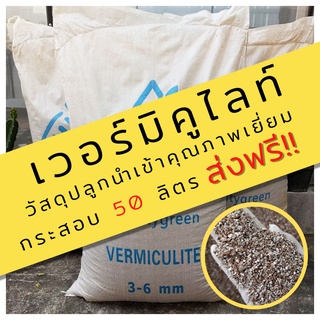 เวอร์มิคูไลท์ [ส่งฟรี] กระสอบ 50 ลิตร  Vermiculite วัสดุปลูกไม้ด่าง แคคตัส