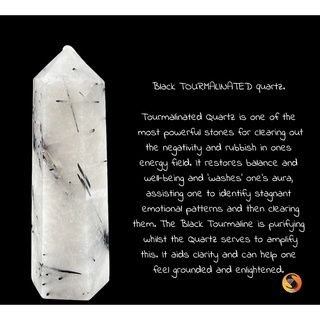 Black TOURMALINATED quartz tower for decoration หอควอตซ์ TOURMALINATED สีดำสำหรับตกแต่ง