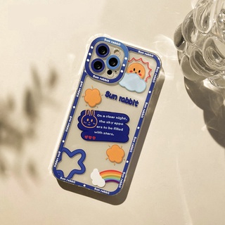 เคสโทรศัพท์มือถือ แบบนิ่ม ลายกระต่าย สีรุ้ง สําหรับ Samsung Galaxy A03 A03S A02S A21S A20S A10S A11 M11 A12 M12 A22 A31 A32 A02 M02 A52 A52S A72 A51 A71 A50 A50S A30S A20 A30 A10 4G 5G