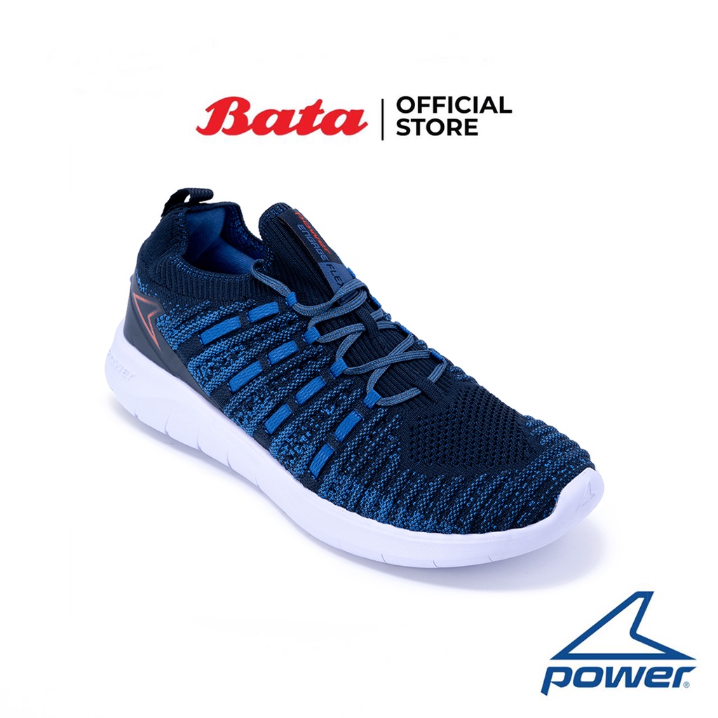 Bata บาจา Power รองเท้าผ้าใบออกกำลังกาย วิ่ง  Ortholite แบบผูกเชือก สวมใส่ง่าย รองรับน้ำหนักเท้า  สำหรับผู้ชาย  รุ่น Engage+300 สีน้ำเงิน 8189007