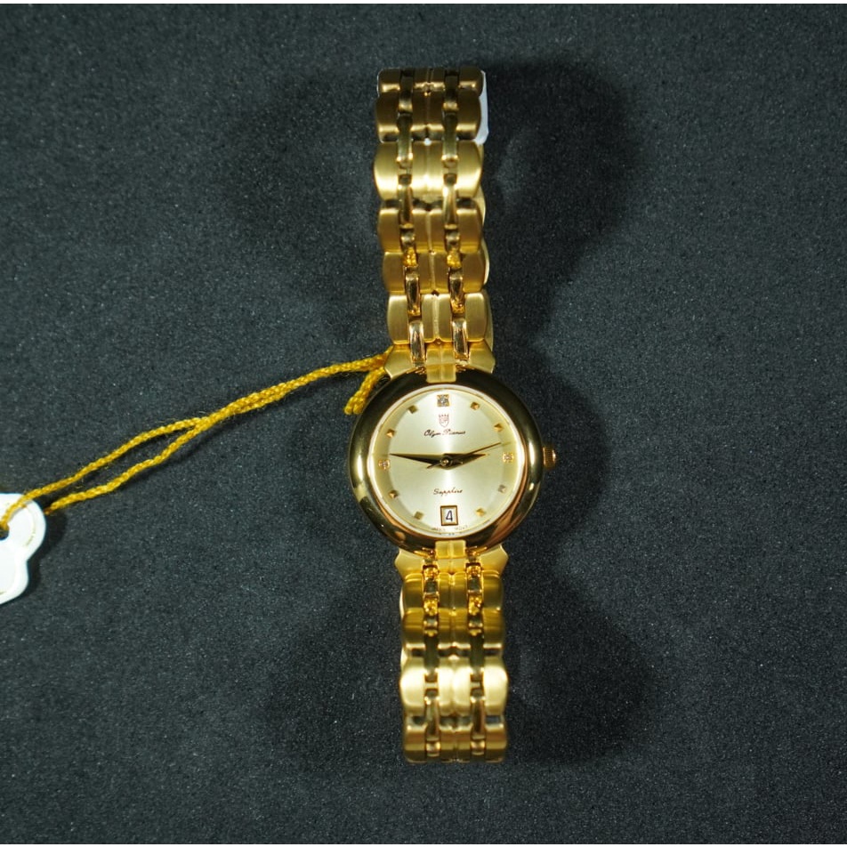 OP olym pianus sapphire นาฬิกาข้อมือผู้หญิง รุ่น 5669L-403E เรือนทอง (ของแท้ประกันศูนย์ 1 ปี )  NATEETONG