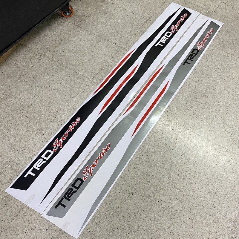 สติ๊กเกอร์*ลายข้าง TRD sportivo ติดข้างประตู Toyota VIOS ปี 2012 ขนาด 6.5 x 150 cm ราคาต่อชุดมี 2 ข้าง