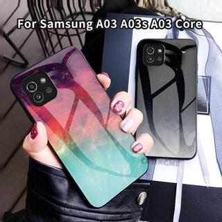 เคสโทรศัพท์มือถือกระจกนิรภัย แบบแข็ง กันกระแทก สําหรับ Samsung Calazy A03 A03s A 03 02 Core A02 s A02s