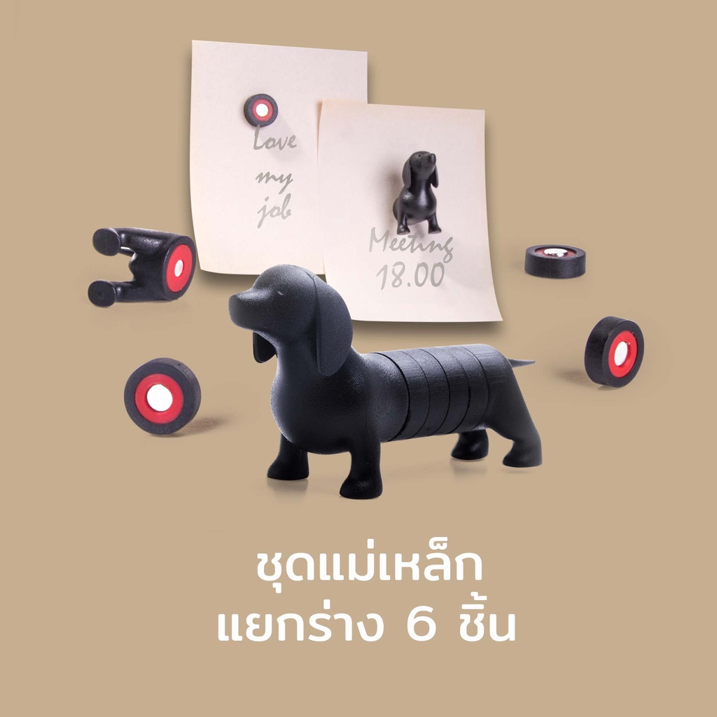 Dachshund Magnetic Dog  magnet  แม่เหล็กติดตู้เย็น ดีไซน์ น้องหมาดัชชุน  Qualy (ควอลี่)