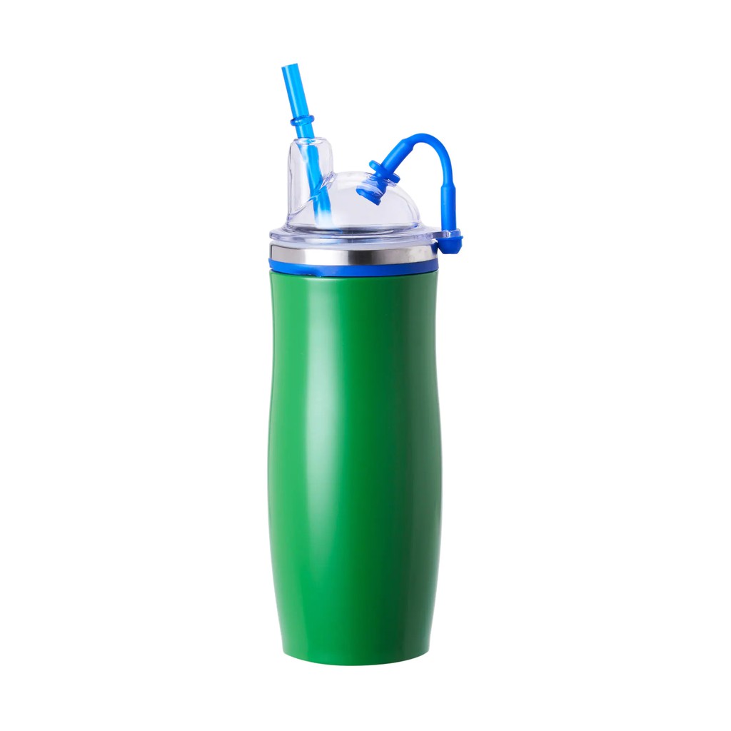 MINI MONO แก้วน้ำ 2 ชั้น รุ่น H120Q11GRDKBL ความจุ 380 มล. สีเขียว-น้ำเงิน ภาชนะเก็บอุณหภูมิ