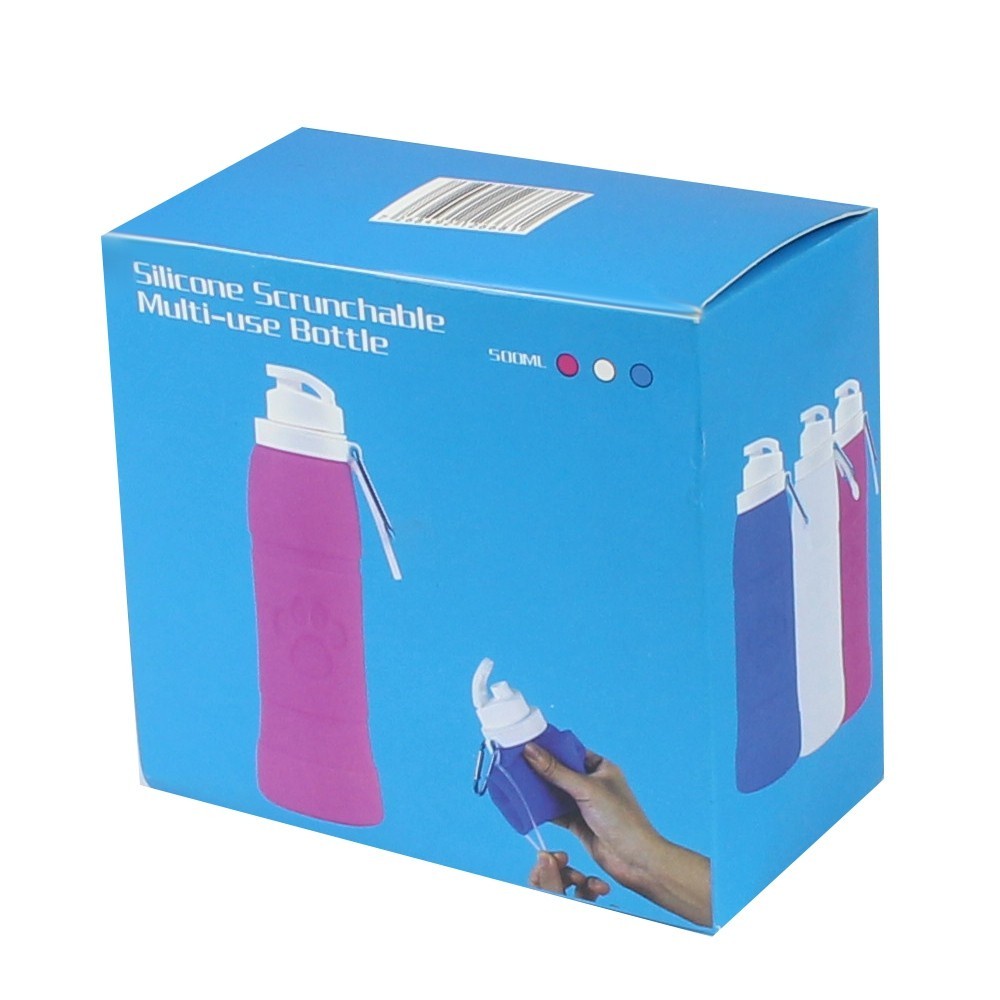 ขวดน้ำซิลิโคนแบบพับได้ 500 มล. คละสี รุ่นSilicon-Multi-Use-Bottle18-Sep-J1