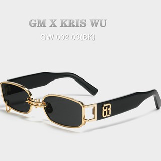 Gm Kris Wu Series Gw 002 03 ( Bk ) แว่นตากันแดด กรอบโลหะ ทรงสี่เหลี่ยม สีทอง