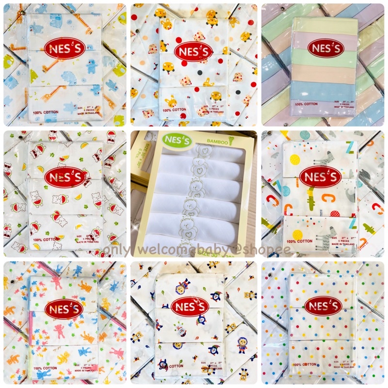 ผ้าอ้อมสาลู NES’S เนื้ออองฟองโกลด์และเยื่อไผ่ครบแบบ 6-12ผืน