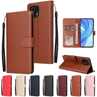 เคสหนังฝาพับ  Xiaomi Mi 11 Lite/Mi 11 T/Mi 11T pro /Mi 10T/10T pro พร้อมสายห้อยมือ