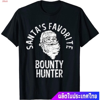 Illicit Bounty Hunterเสื้อยืดลำลอง Santas Favorite Bounty Hunter Christmas T-Shirt Bounty Hunter Short sleeve T-shirts