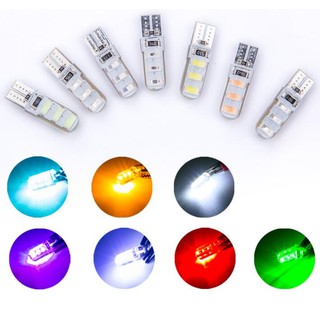 หลอดไฟ Led T10 W5W 194 W5W Canbus 6 Smd 5730 T10 ซิลิโคนสําหรับติดป้ายทะเบียนรถยนต์ 1pcs
