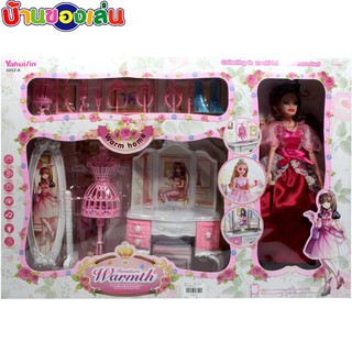 MKTOYS ตุ๊กตา บาร์บี้ โต๊ะแต่งตัวตุ๊กตา พร้อมเครื่องประดับ 9652-A
