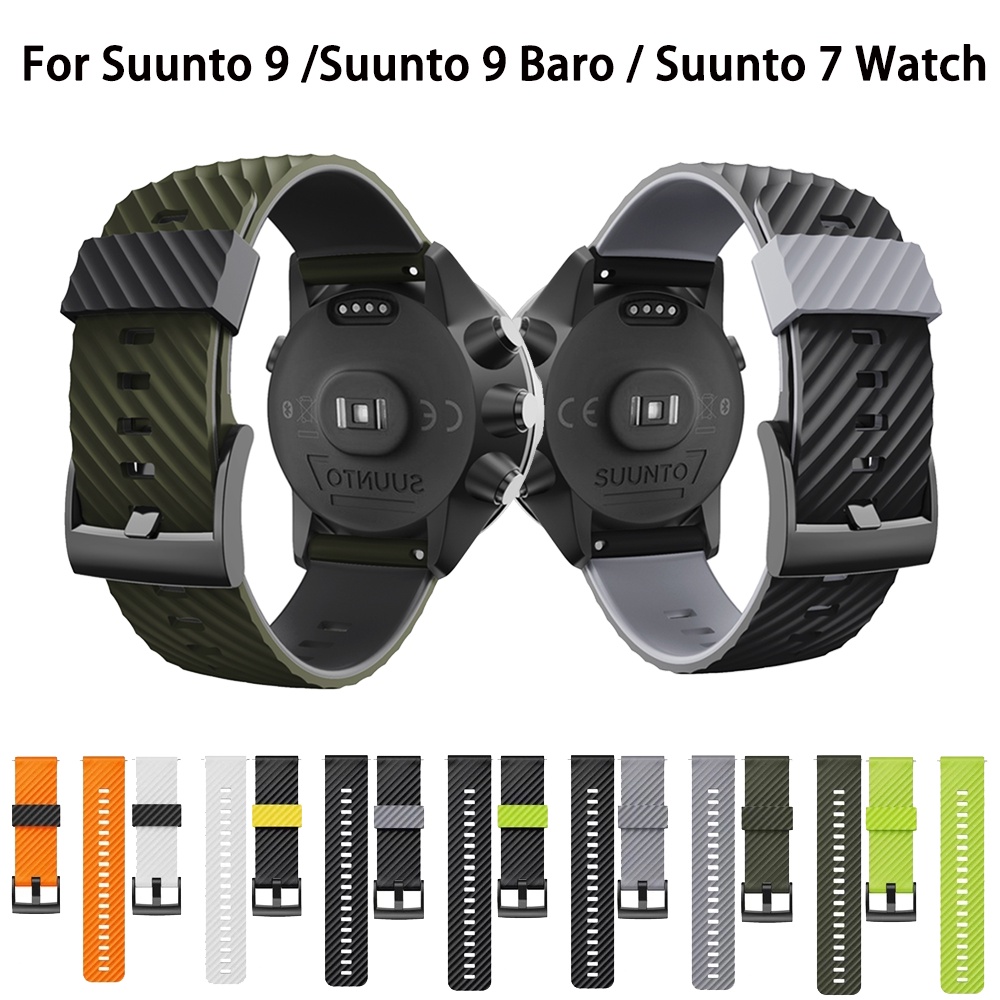 สายนาฬิกาข้อมือซิลิโคน คุณภาพสูง สําหรับ Suunto 7 Suunto 9 Baro Suunto Spartan Sport Wrist HR Suunto D5 24 มม.