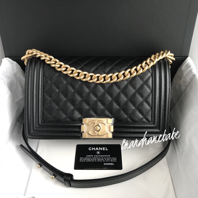 chanel boy 10 caviar