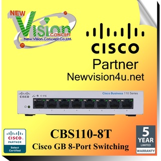 Cisco CBS110-8T-D-EU  8-Ports 10/100/1000 Mbps Unmanaged Desktop Gigabit Switch