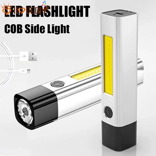 [ขายดี] [ไฟฉาย Led COB และ USB ขนาดเล็ก แบบพกพา ชาร์จไฟได้ สําหรับใช้ในครัวเรือน และกลางแจ้ง] [ลูเมนสูง กันน้ํา สว่างมาก]