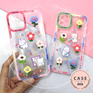 เคส Realme C21 C35เคสมือถือนิ่มใสกันกล้อง ซิลิโคน TPU ติดการ์ตูนดอกไม้นูน