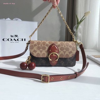 (แท้ 💯%‼) Coach new style horse carriage pattern Beat crossbody clutch