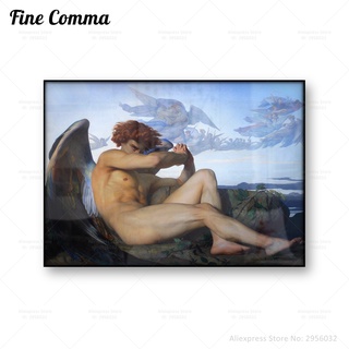 โปสเตอร์ภาพวาดผ้าใบ รูปนางฟ้า Alexandre Cabanel สไตล์วินเทจ สําหรับตกแต่งผนัง