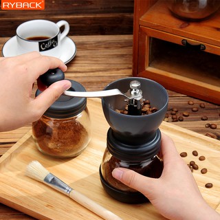 RYBACK เครื่องบดเมล็ดกาแฟ ที่บดกาแฟ ที่บดกาแฟแบบมือหมุน เครื่องบดกาแฟ Coffee Grinder เครื่องป่นเซรามิก