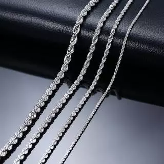 Vnox ของขวัญเครื่องประดับสร้อยคอสายเชือกสแตนเลส twisty