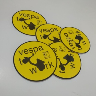 สติกเกอร์ ลาย Vespa TO WORK สําหรับติดตกแต่ง