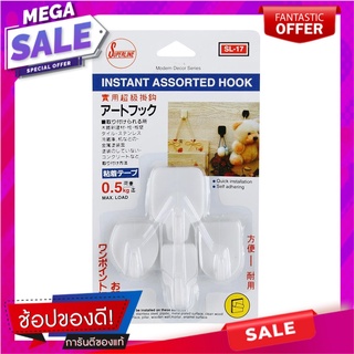ขอแขวนเหลี่ยมติดเทปกาว SUPERLINE SL17 (1x4) ขอแขวนผ้า HOOK SQUARE TAPE SUPERLINE SL17 (1X4) อุปกรณ์จัดเก็บเสื้อผ้า