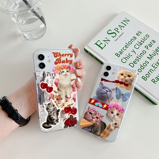 เคสโทรศัพท์มือถือ ซิลิโคนนุ่ม ใส ลายการ์ตูนแมวน่ารัก สําหรับ IPhone 11 12 13 Pro Max Mini XS Max X Xr 4 5 6 7 8 S PLUS SE 2020