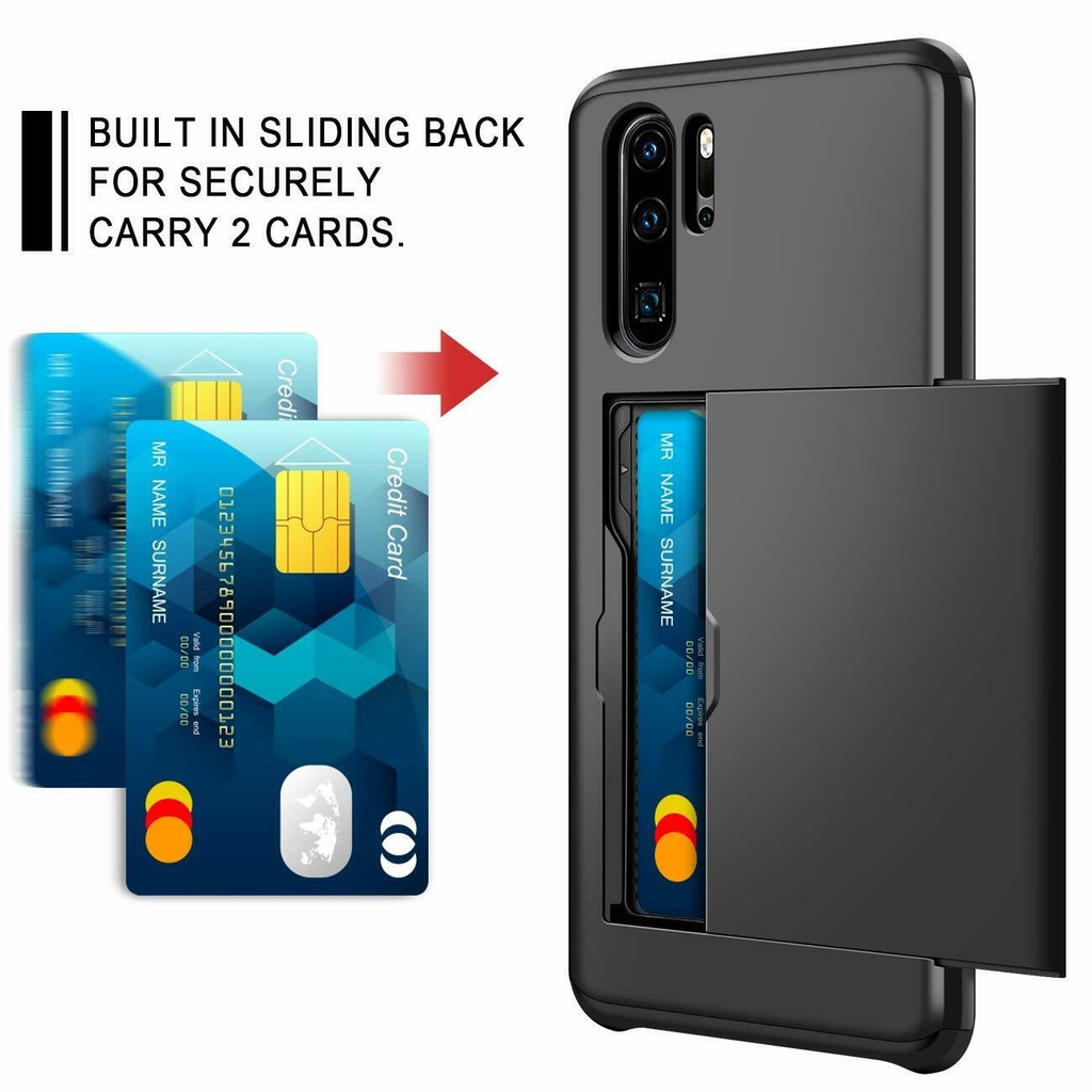 P30 PRO Huawei กระเป๋าสตางค์เลื่อนฝาครอบช่องใส่การ์ดสําหรับ Huawei P30/P30 PRO เกราะกันกระแทกกรณีปลอก Coque Funda กันชน Capa
